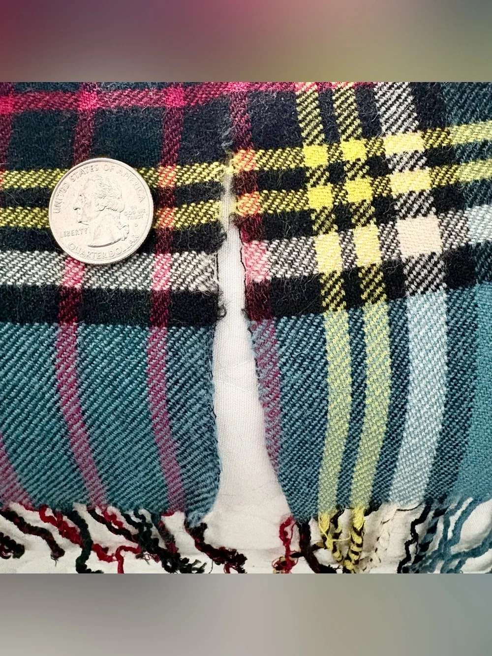 VTG Burberrys Cashmere/Wool 70/30% Blanket Throw Blue Plaid Scotland Flaws As Is